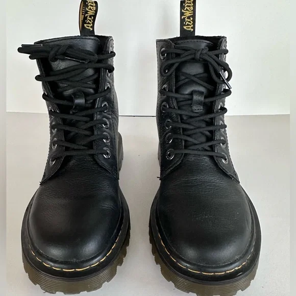Dr. Marten's Luana Smooth Leather Lace Up Combat Boots Women's 6 Black - Picture 11 of 12